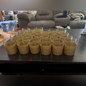 27 Gold Glitter Candle Votives